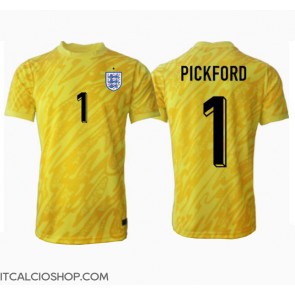 Inghilterra Jordan Pickford #1 Portiere Seconda Maglia Europei 2024 Manica Corta